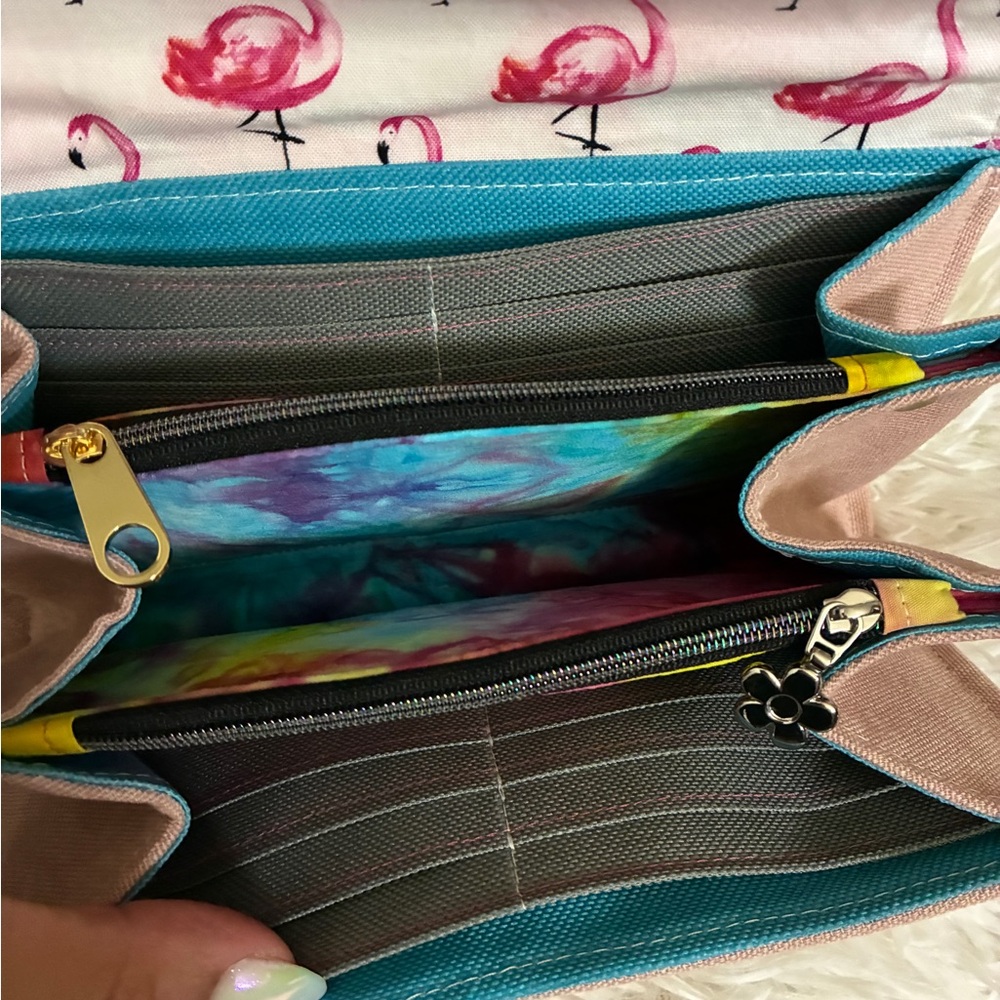Handmade Flamingo Print Clutch Wallet 💓 - Picture 7 of 10
